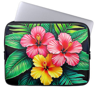 Housse Pour Ordinateur Portable L'art tropical des Hibiscus