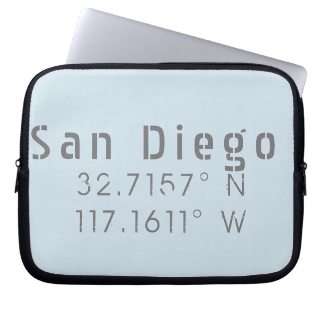 Housse Pour Ordinateur Portable Latitude de San Diego Longitude (Devant)
