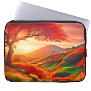 Housse Pour Ordinateur Portable L'automne coucher du soleil Peinture de paysage Ar
