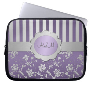 Housse Pour Ordinateur Portable Lavande, Manche d'ordinateur portable rayé Floral