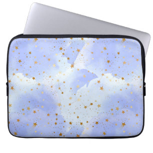 Housse Pour Ordinateur Portable Lavendar Golden Star Motif