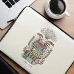 Housse Pour Ordinateur Portable Le bonheur est le café et les livres Personnalisé<br><div class="desc">Conception personnalisée avec une illustration dessinée à la main d'une pile de livres et d'une tasse de café. Parfait pour les amateurs de café.</div>