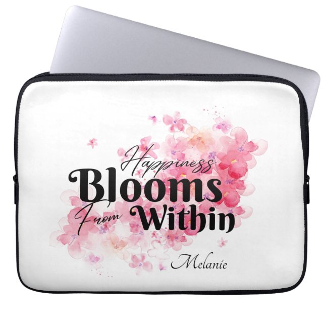 Housse Pour Ordinateur Portable Le bonheur fleurit de l'intérieur (Devant)