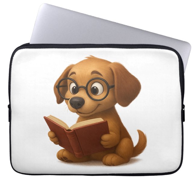 Housse Pour Ordinateur Portable Le chien intelligent de demain (Devant)