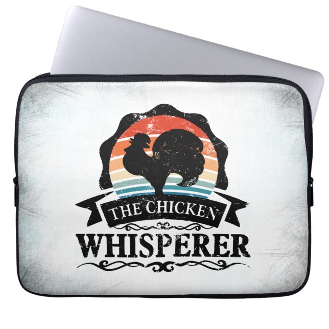 Housse Pour Ordinateur Portable Le Chuchoteur de Poulets Drôle (Devant)
