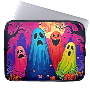 Housse Pour Ordinateur Portable Le design de la fête d'Halloween de Neon Ghosts