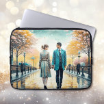 Housse Pour Ordinateur Portable Le destin nous a réunis<br><div class="desc">Un homme et une femme se croisent dans la rue de Londres en se brossant les mains pendant qu'ils passent. Une rencontre romantique.</div>