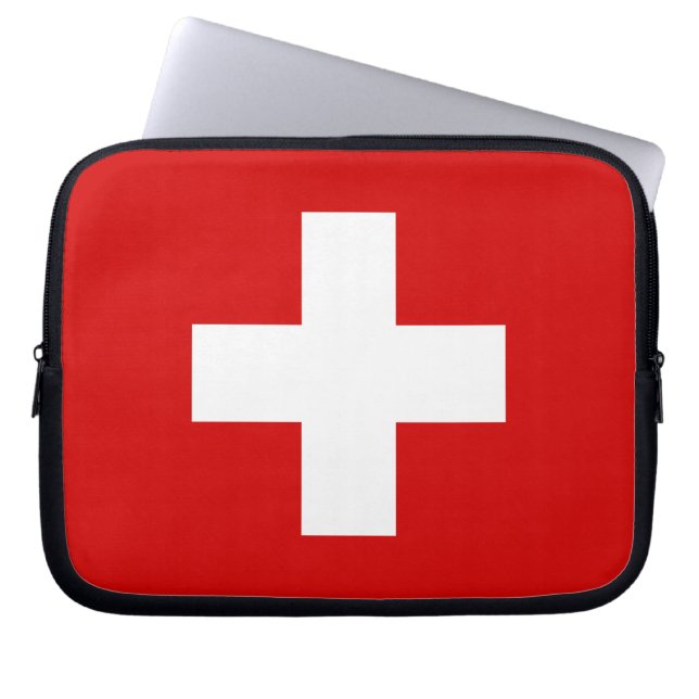 Housse Pour Ordinateur Portable Le drapeau de la Suisse (Devant)