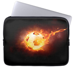 Housse Pour Ordinateur Portable Le football sous le feu, boule, le football