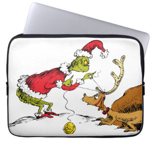 Housse Pour Ordinateur Portable Le Grinch prépare Max le renne