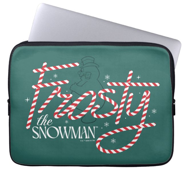 Housse Pour Ordinateur Portable Le logo du Sucre de canne Snowman Frosty (Devant)