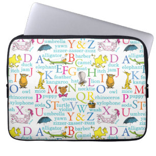 Housse Pour Ordinateur Portable Le Motif ABC du Dr Seuss avec des mots
