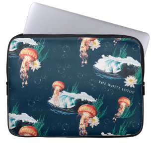 Housse Pour Ordinateur Portable Le Motif de la méduse blanche Lotus Ocean