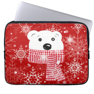 Housse Pour Ordinateur Portable Le museau d'un ours polaire, Noël