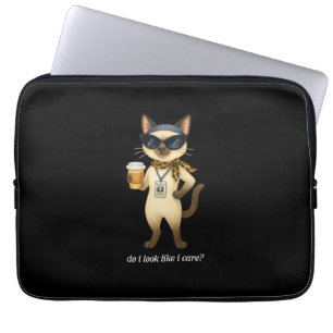 Housse Pour Ordinateur Portable Le personnel de l'école des chats siamois boit du 