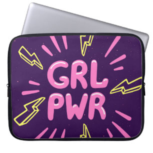 Housse Pour Ordinateur Portable Le slogan féministe "Girl power", arrière - plan v