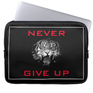 Housse Pour Ordinateur Portable Le tigre noir et blanc n'abandonne jamais la motiv