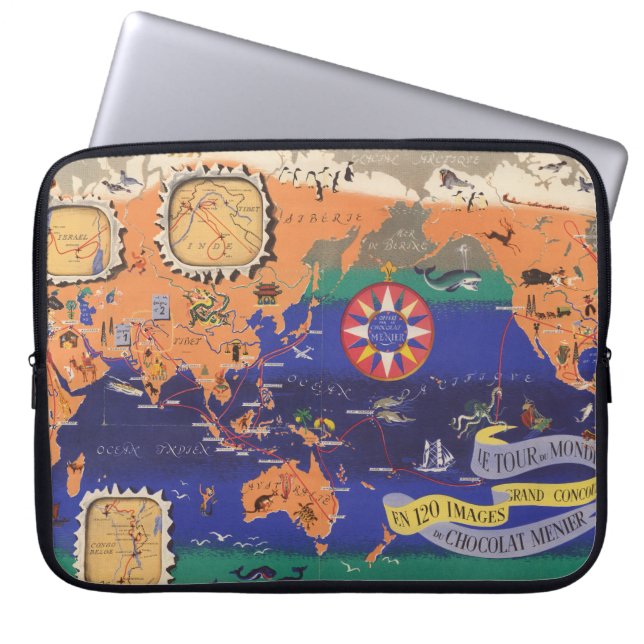 Housse Pour Ordinateur Portable Le Tour du Monde (Devant)