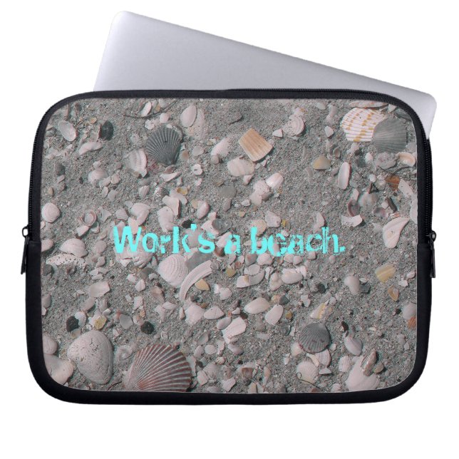 Housse Pour Ordinateur Portable Le travail est une plage. (Devant)