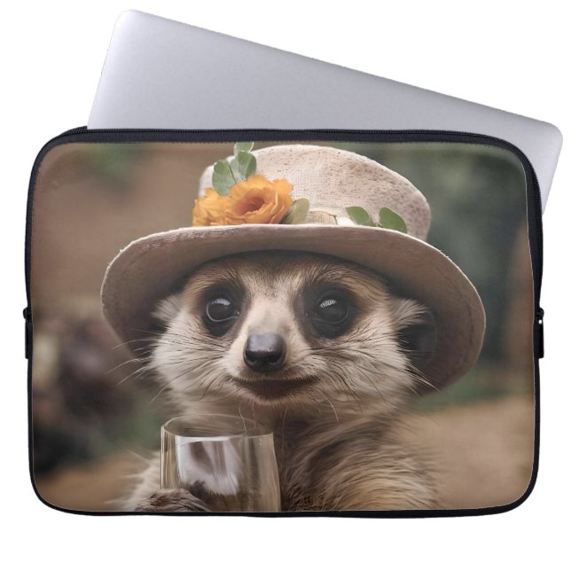 Housse Pour Ordinateur Portable Le Vin De Granny Meerkat, (Devant)