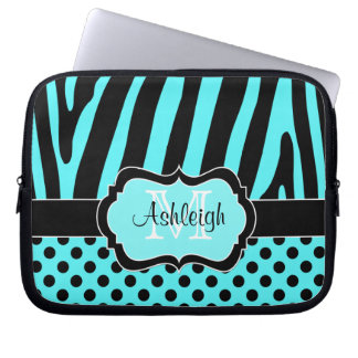 Housse Pour Ordinateur Portable Le zèbre noir d'Aqua barre la caisse d'ordinateur