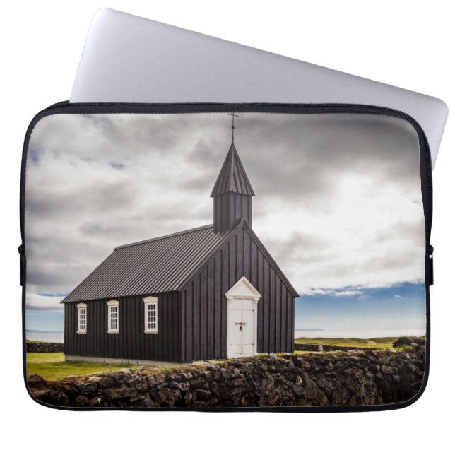 Housse Pour Ordinateur Portable L'Église Noire De Budir, Islande (Devant)