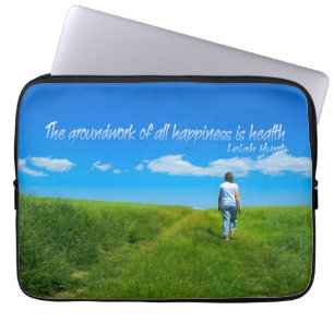 Housse Pour Ordinateur Portable Leigh Hunt Citation Inspirationnelle "Santé"