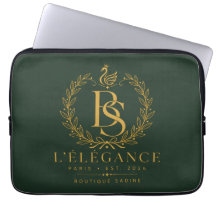 L'Élégance Gold Heritage Laurel Monogram Forêt Ver