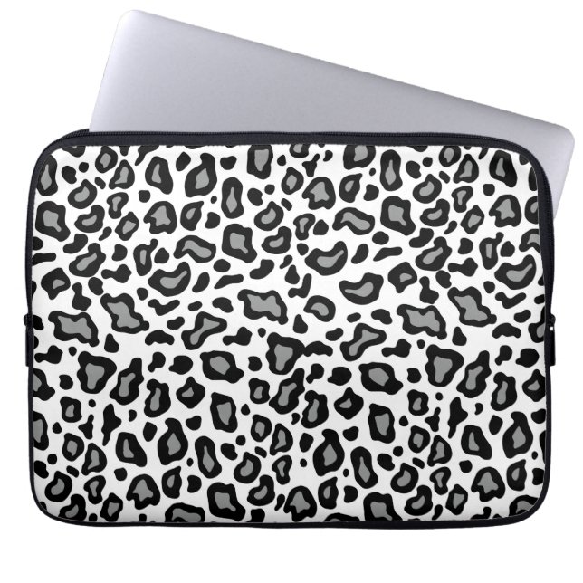 Housse pour ordinateur portable Léopard Blanc (Devant)