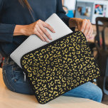 Housse Pour Ordinateur Portable Leopard d'or, Parties scintillant d'or, Motif de l<br><div class="desc">Elégant,  élégant et sophistiqué motif léopard couleur or. Un cadeau moderne et branché,  parfait pour l'amant poster de animal de votre vie.</div>