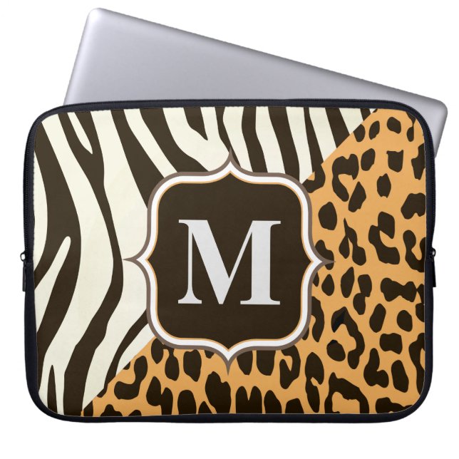 Housse Pour Ordinateur Portable Leopard et Zebra (Devant)