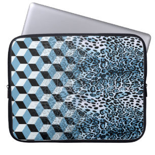 Housse Pour Ordinateur Portable Léopard Géométrique, Design de peau animale.