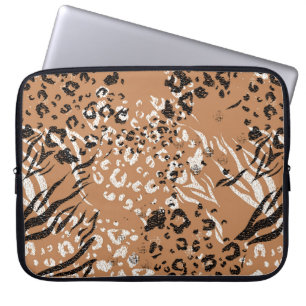 Housse Pour Ordinateur Portable Léopard moderne. Motif. Arrière-plan. La nature