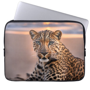 Housse Pour Ordinateur Portable Léopard sur la plage