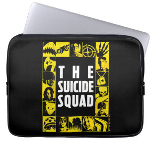 Housse Pour Ordinateur Portable L'équipe du suicide   Blocs d'icônes jaune et noir