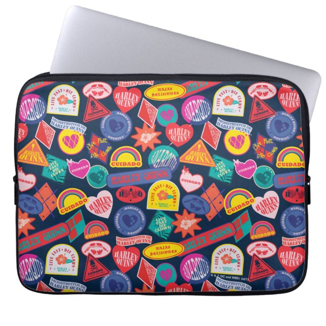 Housse Pour Ordinateur Portable L'équipe du suicide | Harley Quinn Motif d'insigne (Devant)