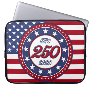 Housse Pour Ordinateur Portable Les 250 ans d'Amérique avec le drapeau des États-U