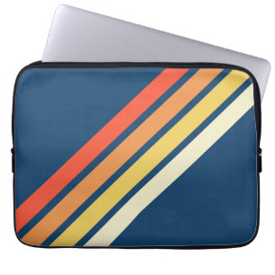 Housse Pour Ordinateur Portable Les années 70 coloré 80s Retro Stripes