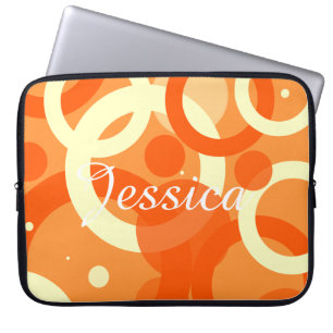 Housse Pour Ordinateur Portable les années 70 spiral orange esthétique