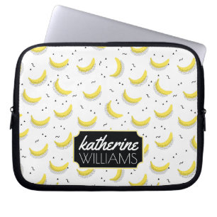 Housse Pour Ordinateur Portable Les bananes géométriques   ajoutent votre nom