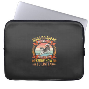 Housse Pour Ordinateur Portable Les chiens parlent Citation vintage d'amateur de c