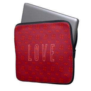 Housse Pour Ordinateur Portable Les Coeurs rouges de Valentine sur l'amour rouge