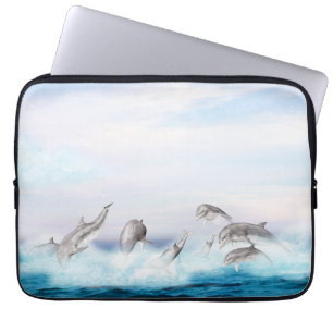 Housse Pour Ordinateur Portable Les dauphins qui sautent