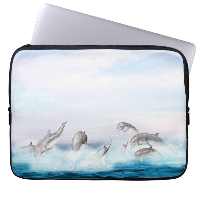Housse Pour Ordinateur Portable Les dauphins qui sautent (Devant)