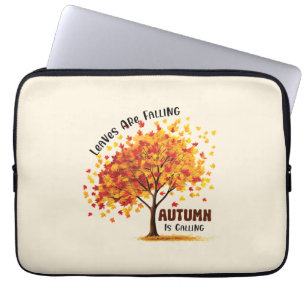 Housse Pour Ordinateur Portable Les feuilles Tournent, L'Automne Appelle - Chaud A