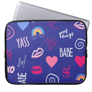 Housse Pour Ordinateur Portable les filles façonnent un motif sans soudure avec sl