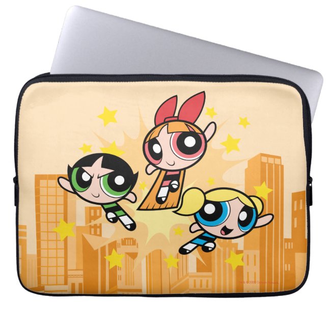 Housse Pour Ordinateur Portable Les Filles Powerpuff Sauvent La Journée (Devant)