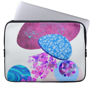 Housse Pour Ordinateur Portable Les Formes Modernes Purple Et Cyan