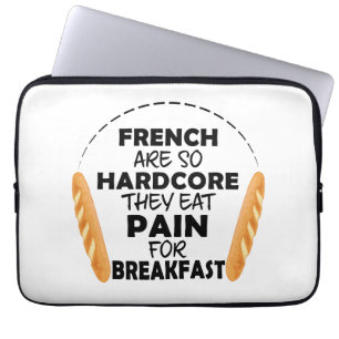 Housse Pour Ordinateur Portable Les Français Mangent Douleur Pour Le Petit Déjeune