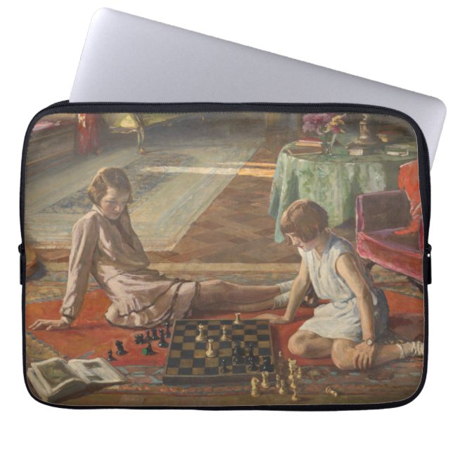Housse Pour Ordinateur Portable Les joueurs d'échecs (par John Lavery) (Devant)